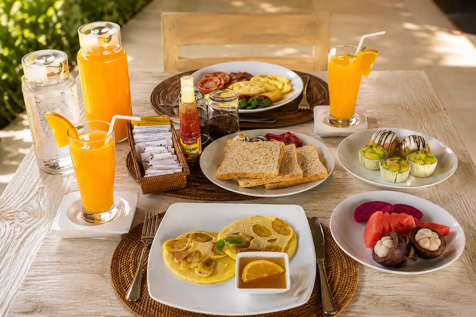 Breakfast dining at Katala Suites & Villas in Sanur